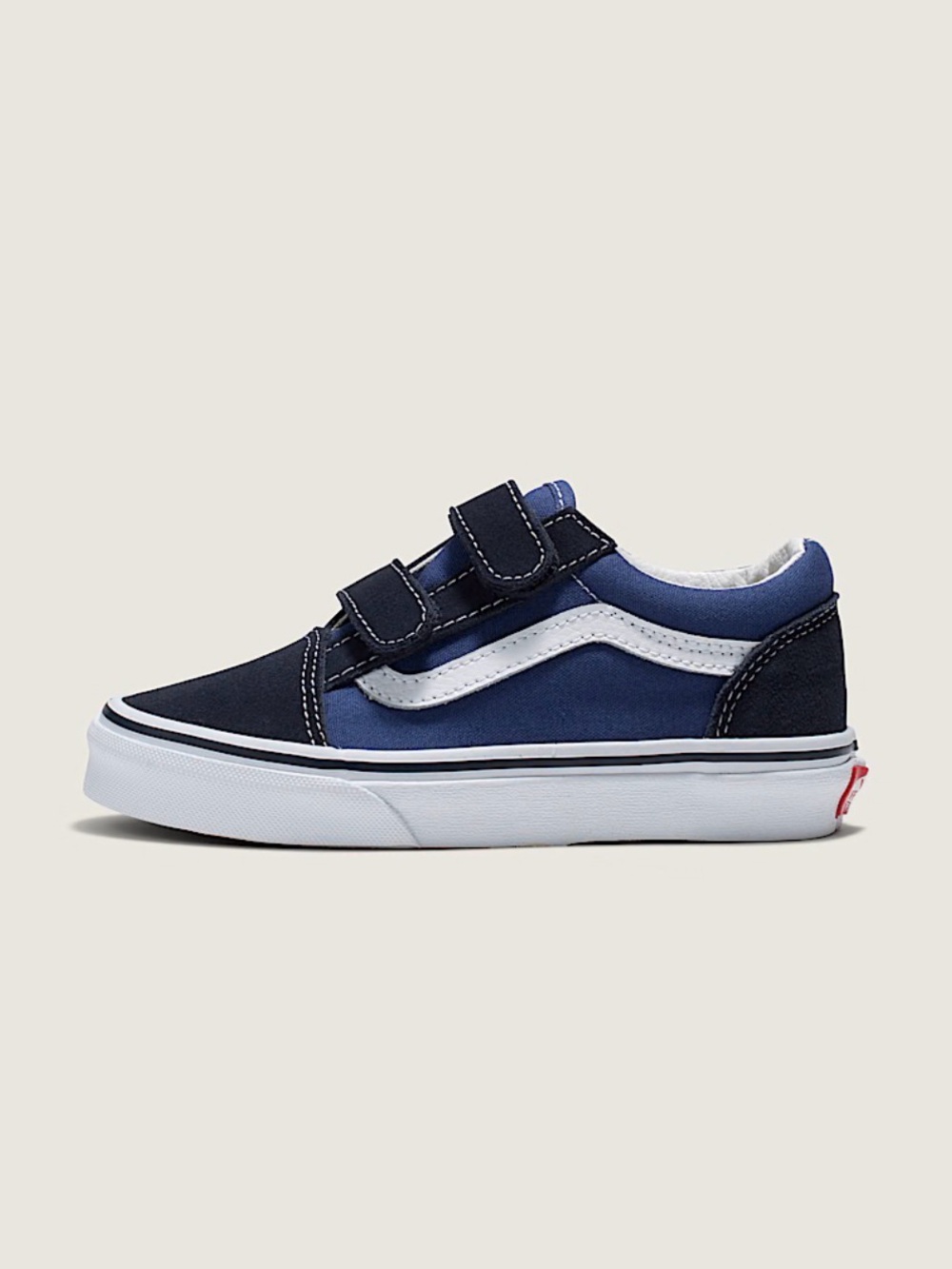 Vans Kids Navy & White Old Skool V Hook-and-Loop Sneakers